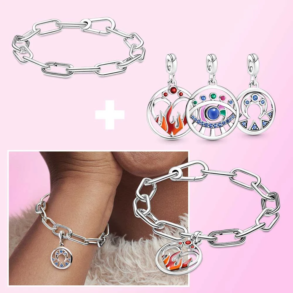 Pulsera Original para Mujer, Joyería de Dijes Artesanales, Brazalete de Plata, 100% de Plata de 925, 2021, Gran Oferta|Pulseras y brazaletes| - AliExpress