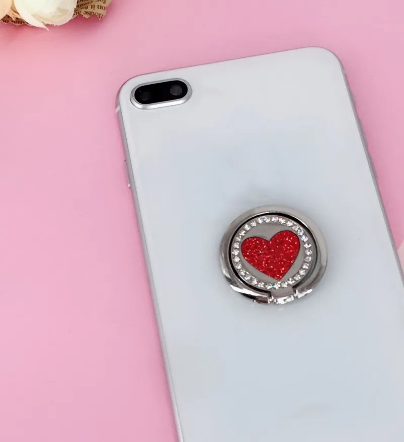 Кольцо на палец, подставка, держатель для IPhone, samsung, Xiaomi, универсальный смартфон, мобильный телефон, Алмазный держатель, сотовый телефон, автомобильный держатель, подставка - Цвет: silver
