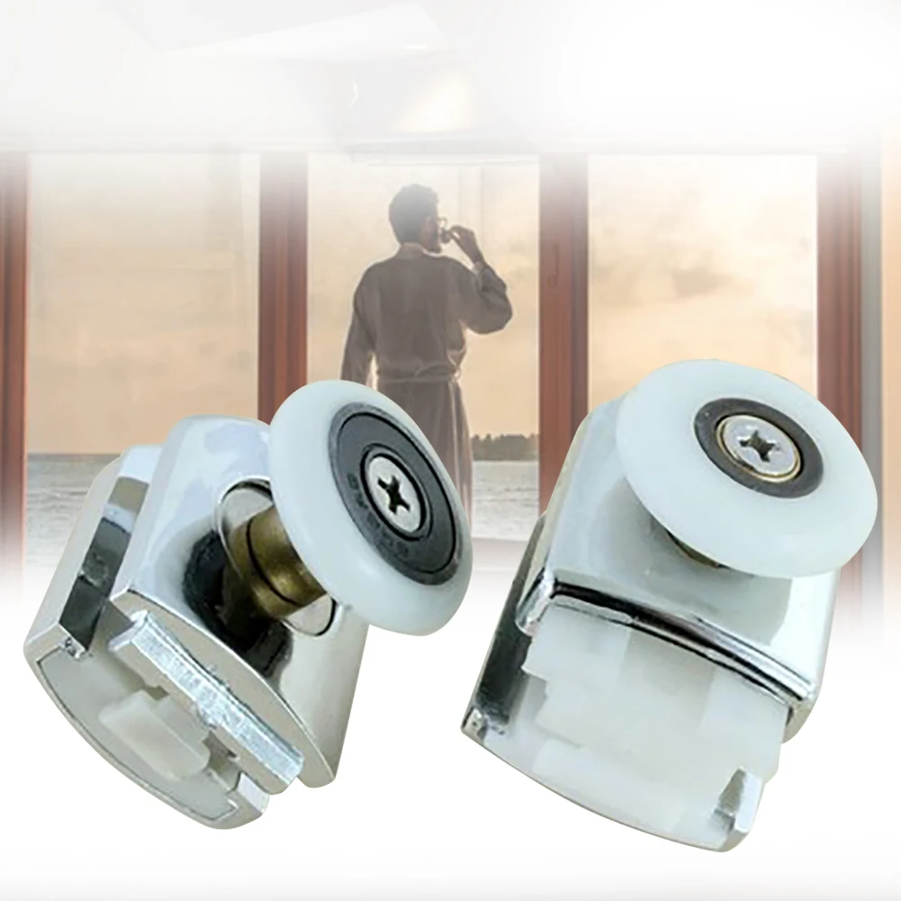 2PCS Easy Install Door Hardware Top Bottom Shower Roller Low Noise DIY Bathroom WHeel Home Smooth Slide Durable Practical Sturdy