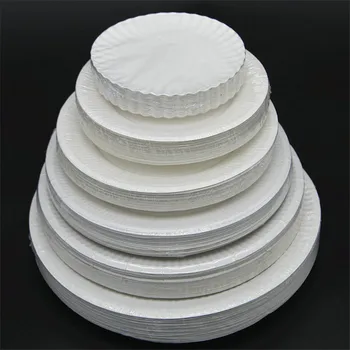 

100Pcs Halloween White Disposable Tableware Cake Fruit Nut Snack Dishes Birthday Wedding Party Paper Plate Table Accessories