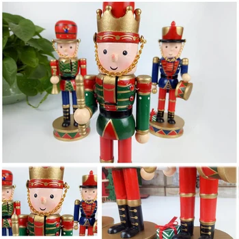 

3 Pcs Nutcracker Puppet Christmas Ornaments Cartoons Drawing Walnuts Toy Desktop Decoration new