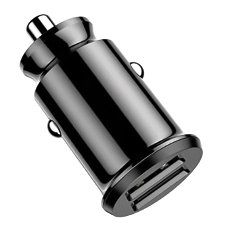 Двойное USB быстрое автомобильное зарядное устройство для телефона 5 в 3.1A адаптер для автомобильного зарядного устройства мобильного телефона 2 порта зарядки автомобиля - Название цвета: Черный