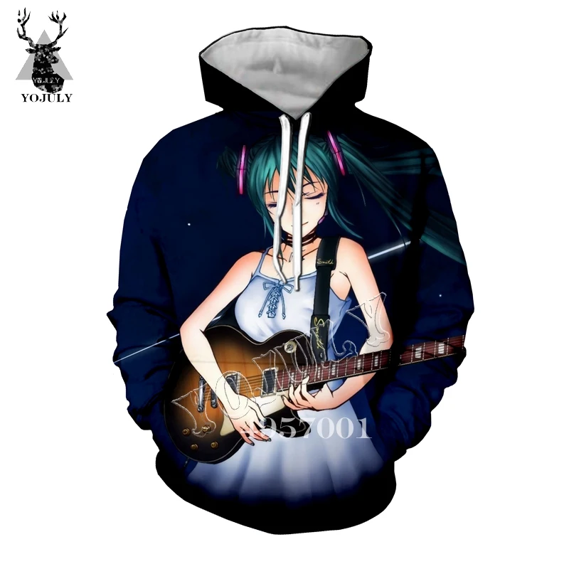 Funny pig anime guitar 3D Print Hoodie Hooded Men Streetwear Fashion Hoody Unisex Casual Pullover Sweatshirt Women Clothing Y525 - Цвет: 6
