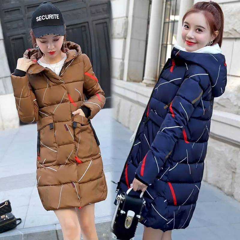 

2019 winter women hooded coat fur collar thicken warm long jacket female plus size 3XL outerwear parka ladies chaqueta feminino