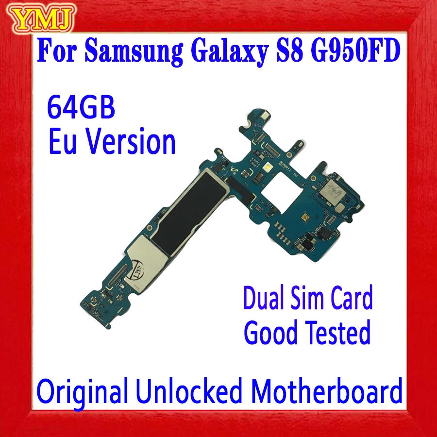 Для samsung Galaxy S8 G950FD материнская плата оригинальная разблокированная 64 ГБ, с системой Android Версия ЕС для Galaxy S8 G950FD материнская плата
