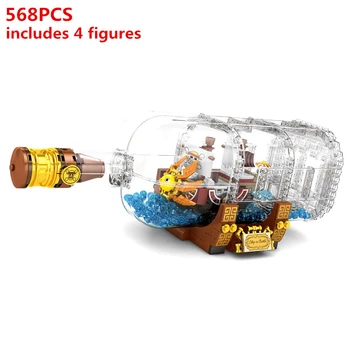 

2020 ONE PIECE Ideas Thousand Sunny Ship in a Bottle Building Blocks Comic Model Sets Bricks Classic For Children Toys Gift