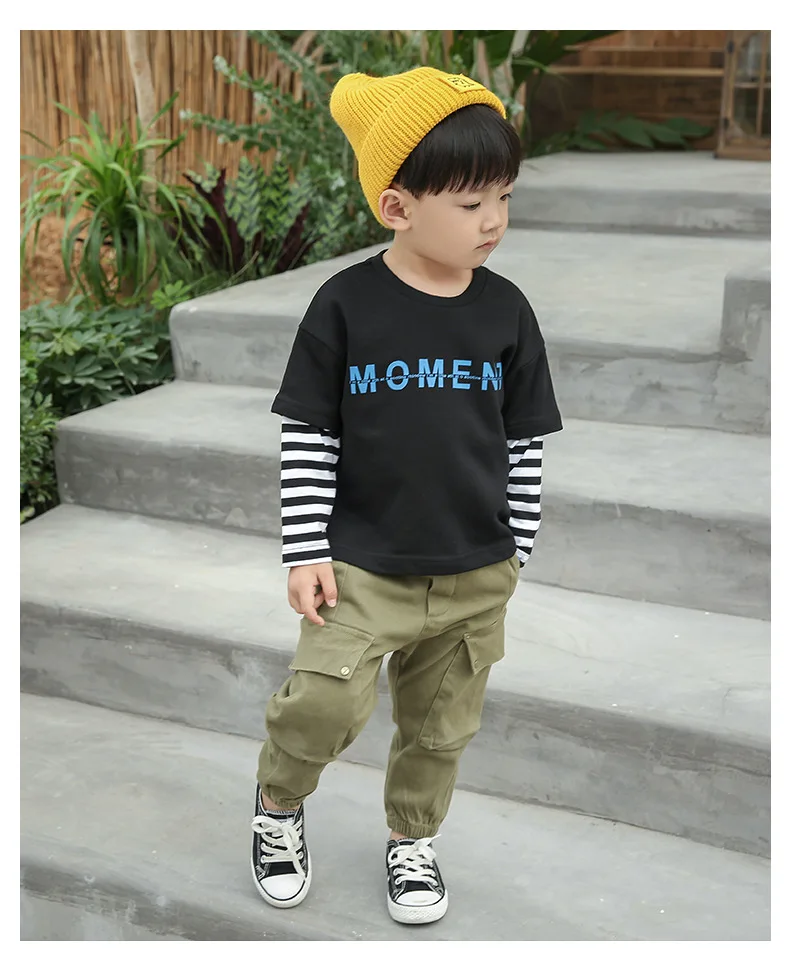 Популярные брюки для мальчиков вельветовые брюки с несколькими карманами для детей от 2 до 10 лет спортивные и свободные брюки-карго корейские модные Универсальные штаны