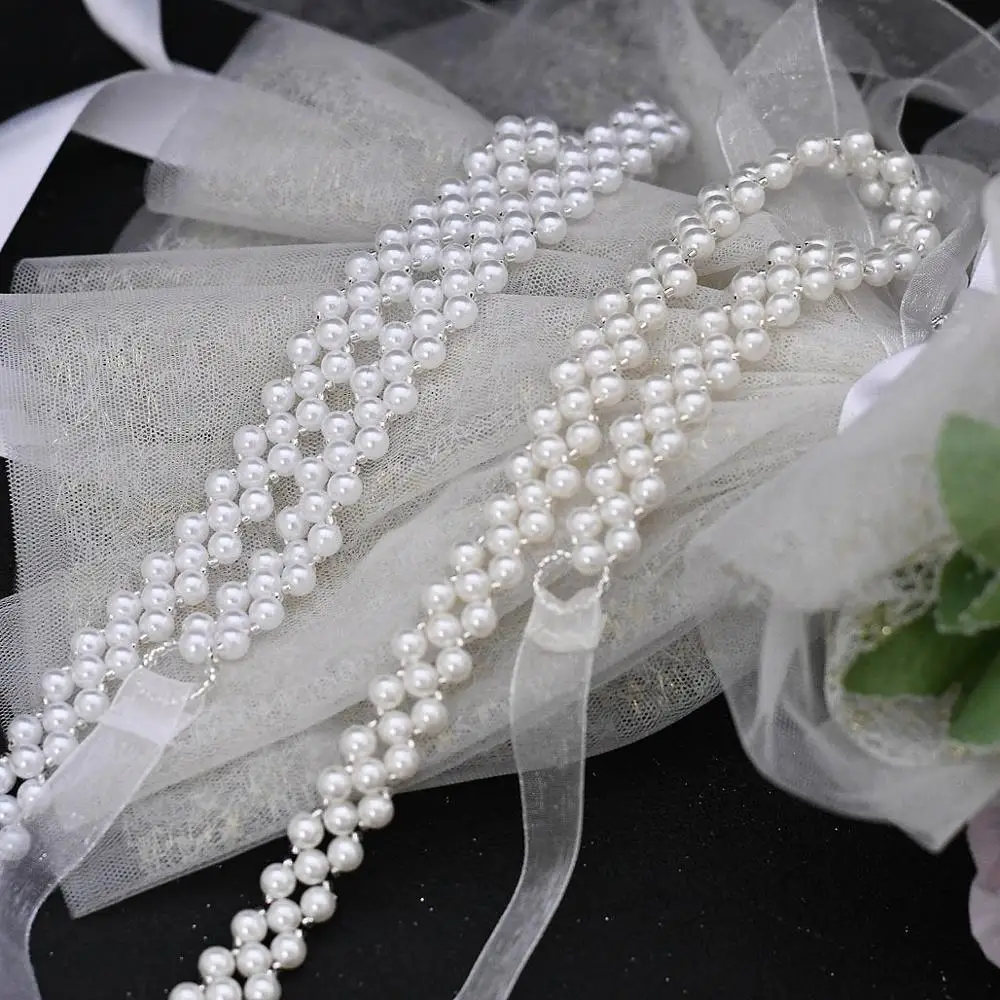 de novia de perlas de marfil blanco, faja de vestido, faja de aplique de perlas, accesorio de cinturón de vestido de novia, de Organza con cuentas _ - AliExpress