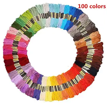 

Smooth Embroidery Thread 50-200Colors DIY Cotton Floss Sewing Skein Craft