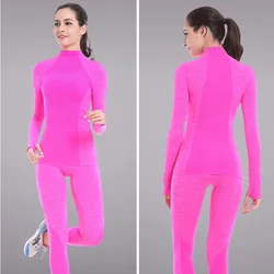 2021NEW Winter Thermal Underwear Women Quick Dry Stretch Anti-microbial Warm Long Johns Female Casual Thermal Underwear Clothing