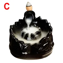 Курильница с обратным потоком, керамическая подставка для благовоний, украшение для дома и сада AIA99