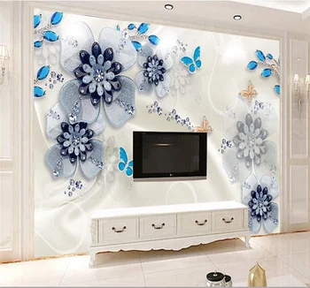 

3D stereo flower high-end atmosphere interior decoration painting mural custom wallpaper 8D waterproof wall covering