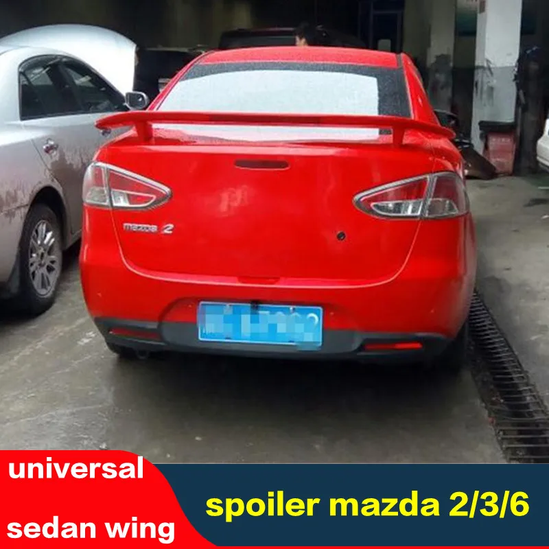 

universal spoiler wing for mazda2/3/6 ABS high quality color primer rear wing Rear lip trunk spoiler M2 M3 M6 tail accessories