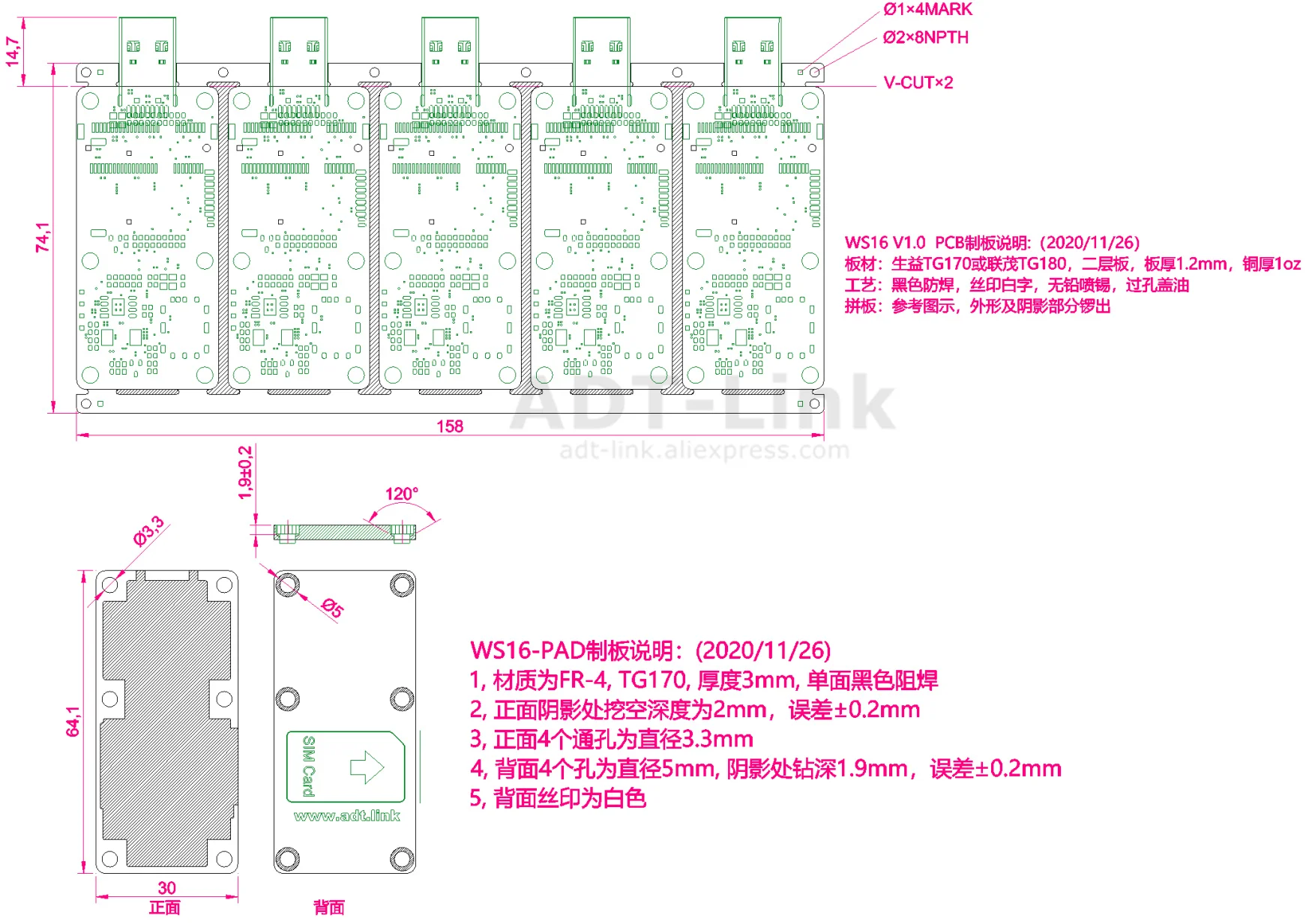 Usb 3.0 para mini-pcie mpcie 5g 4g