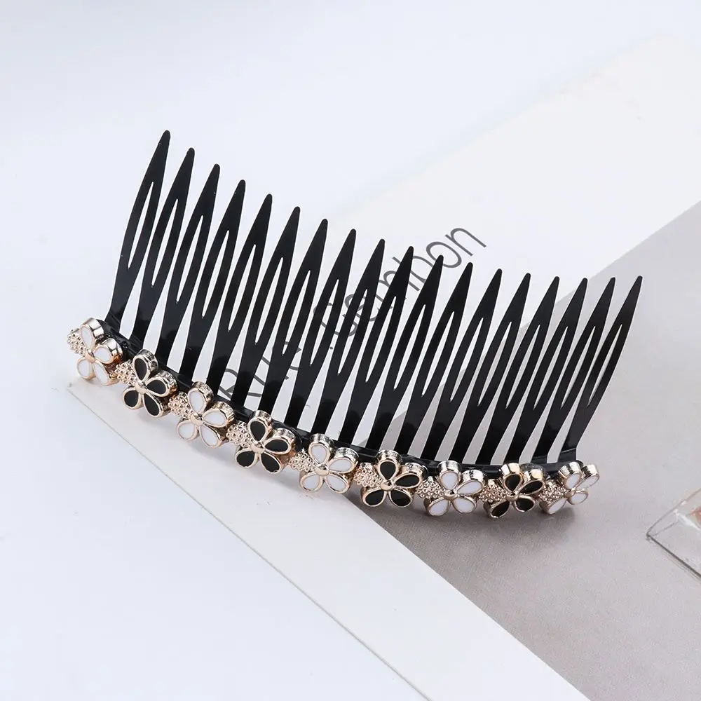 white hair clips 20 Teeth Inserted Hair Comb Bangs Hairpins Pearl Flower Rhinestone Buttons Hair Clip Headwear Hairband Women Hair Accessories best headbands for women