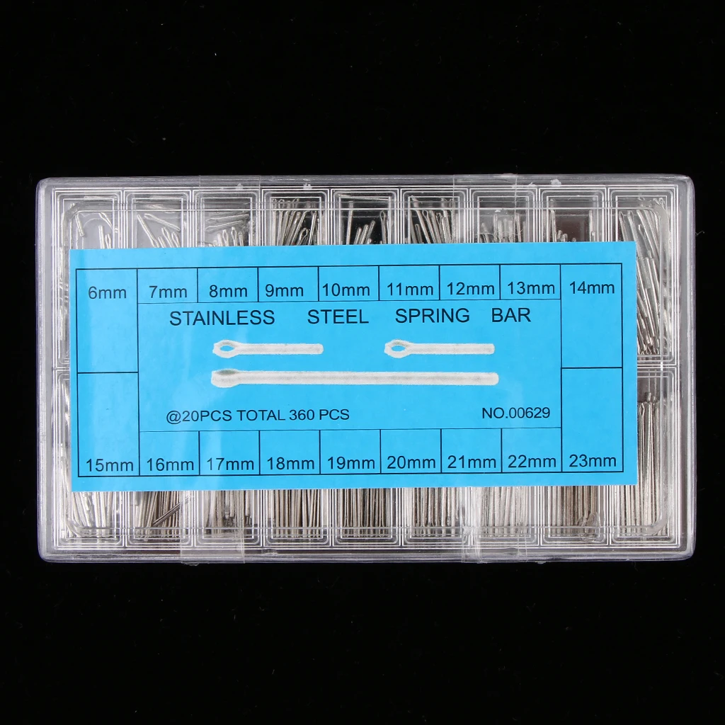 360pcs 6mm-23mm Watch Band Link Cotter Pin Assortment Watch Repair Accessory 360pcs 6mm-23mm Watch Band Link Cotter Pin Assortment Watch Repair Accessory