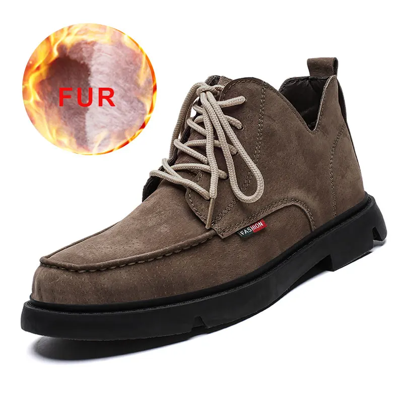 

New Fashion Snow Boots Men Waterproof Warm Men Boots Fur Plush Snow Men Shoes Non Slip Rubber Male Outdoor Footwear Big Sizes 48