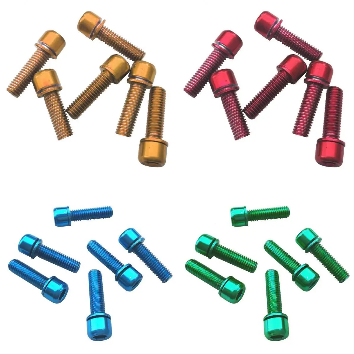 24 Pcs Mountain Bicycle Bolts Bike Disc Brake Caliper Screw Bolt M5x18 Replacement Kit, Easy to Use, 4 Colors Assorted