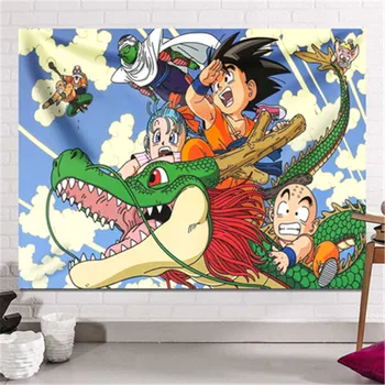 

Dragon Ball Childhood Son Goku Printing Tapestry Bedroom Background Fabric Action Figure Model Decorative Cloth X2583