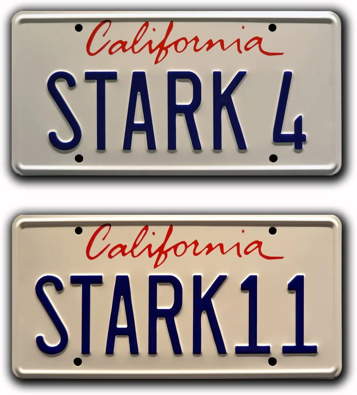 

Iron Man | Stark 4 + 11 | Metal Stamped License Plates