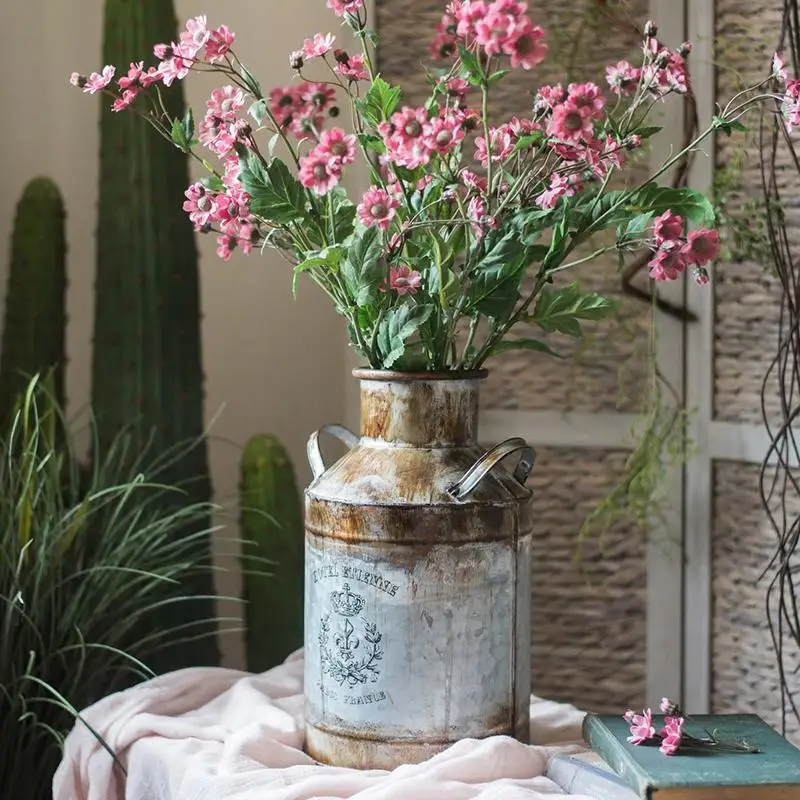 Ржавчина Железная бочка цветок ведро ваза цветочное искусство продуктовый сад ZAKKA декоративные украшения