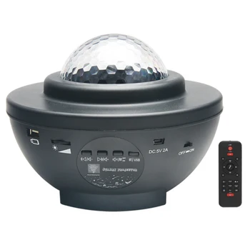 

Colorful Starry Sky Projector Blueteeth Usb Control Led Night Light Starry Water Wave Star Projection Lamp Romantic Gift