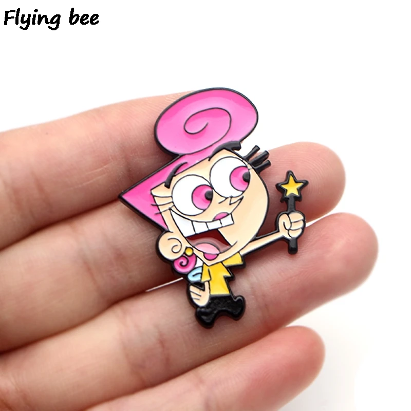 1 20 шт./партия Flyingbee довольно оддродителей брошь и булавка мультфильм Красивые шпильки значок с эмалью значки Броши для женщин мужчин X0437 - Цвет: 1