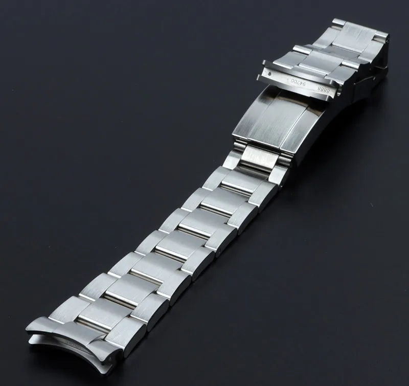 SCHIK 20mm 904L Stainless Steel Curved End Watchband Fit For Rolex Submariner Watch Strap Accessories Folding Buckle Tool