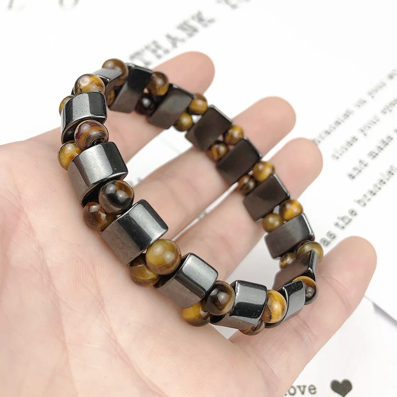 Tiger’s Eye Hematite Charm Bracelets Men Tiger Eye & Hematite Bracelets