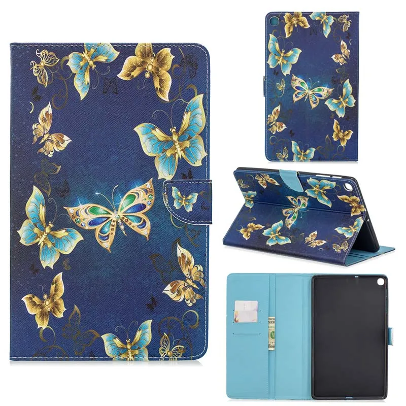 T510 T515 флип-стенд Funda Чехол Кожаный Футляр чехол для Samsung Galaxy Tab A 10,1 SM-T510 SM-T515 оболочка+ пленка+ ручка - Цвет: CASE