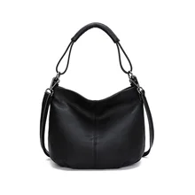 Новинка, модная черная женская сумка на плечо из натуральной коровьей кожи, элегантная сумка-тоут, высокое качество, женские сумки-мессенджеры