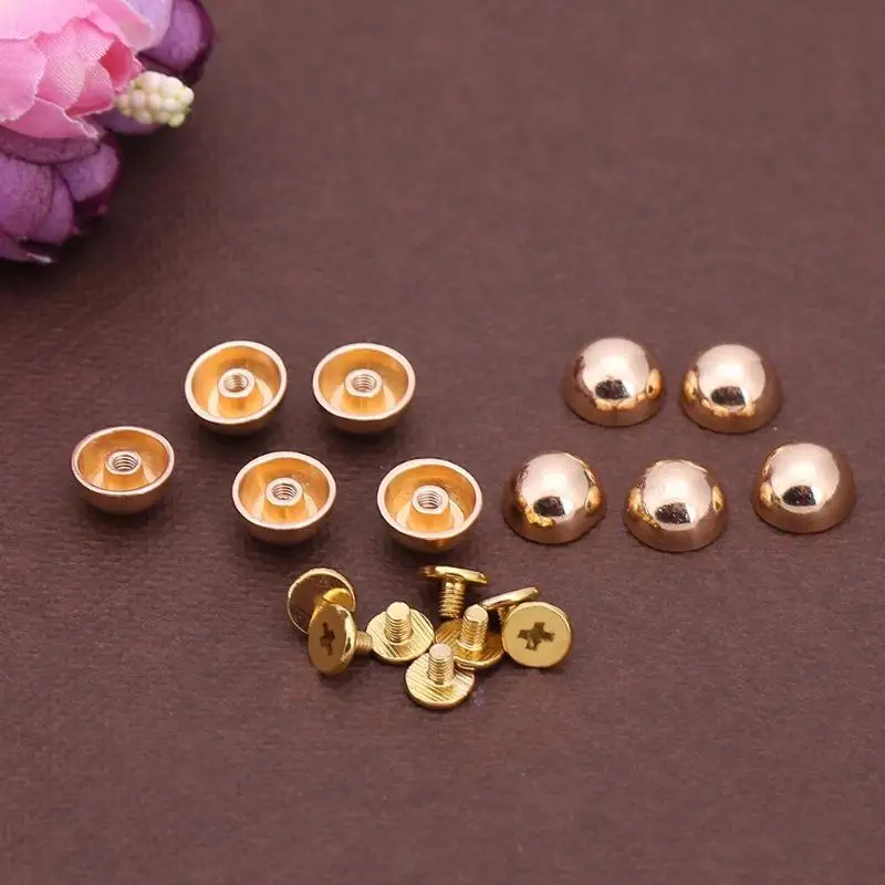 10pcs/Set Alloy Electroplating Dome Mushroom Rivet Spike Screw Punk Garment Rivets DIY Rivet Decorated For Clothes Bag Shoe