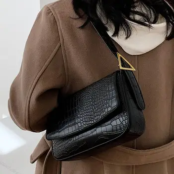 

Crocodile pattern Square Armpit bag 2020 Fashion New Quality PU Leather Women's Designer Handbag Vintage Shoulder Messenger Bag