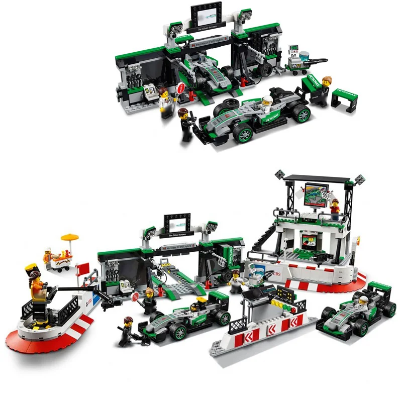 

75883 1015Pcs Legoinglys Technic Series The Speed Champions Amg Petronas Formula One Team Building Blocks Bricks Toys Gift 10782