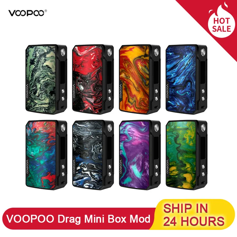 Voopoo Drag Mini Vape Box Mod 4400Mah Встроенный аккумулятор 117W выход положить 510 вапорайзер с резьбой электронные сигареты