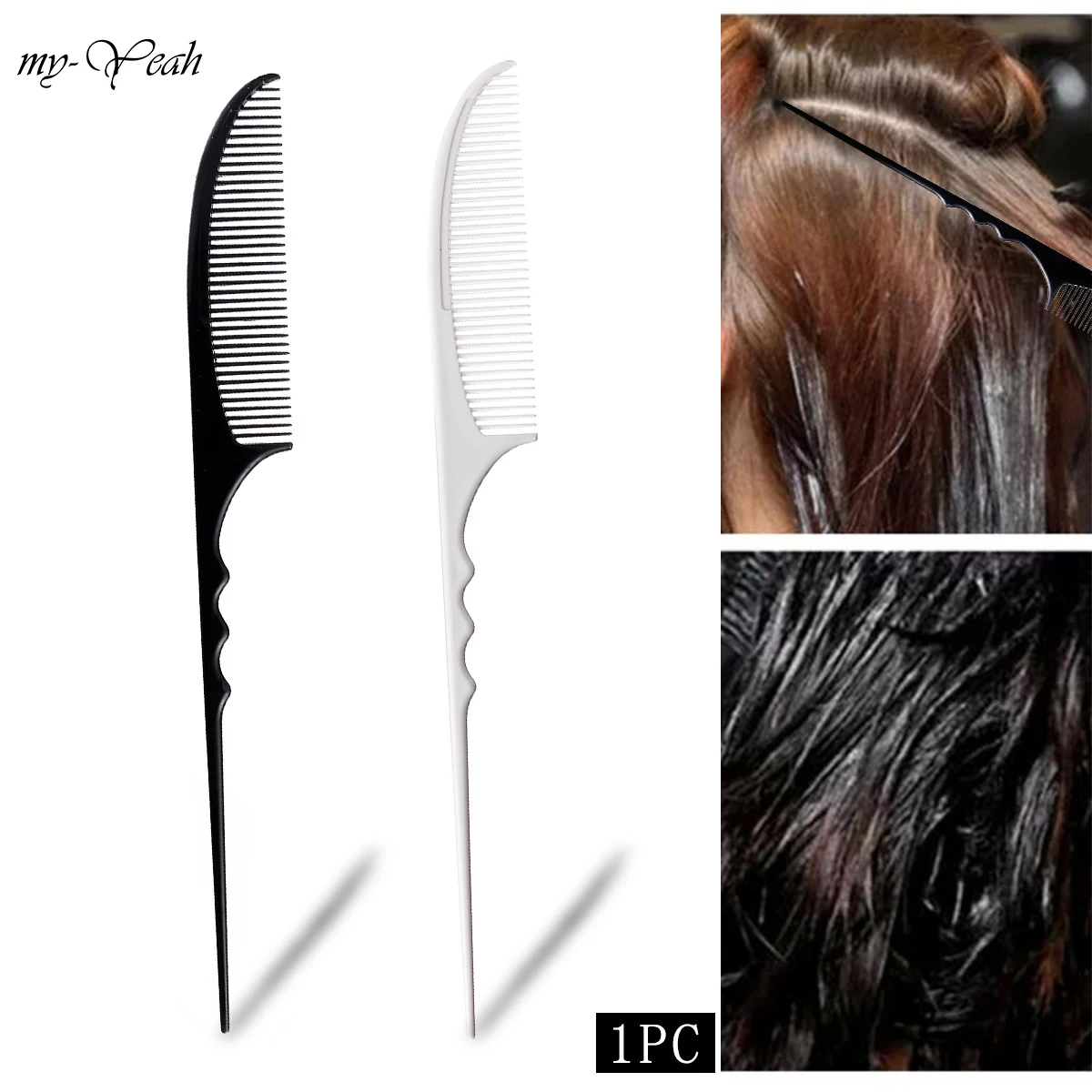 Best Seller Comb Hairdressing-Tools Rat-Tail-Hairbrush Barber Dyeing-Haircutting Moon-Style 1PC aKwjMgq3E1o