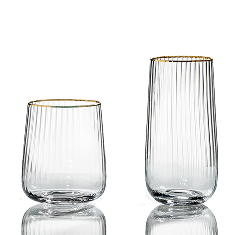 Gold rim glass cups (2)