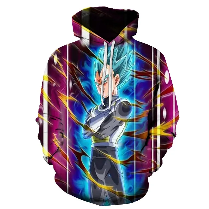 Небесно-голубой Dragon ball толстовки мужские толстовки Осенняя модная одежда мультфильм анимация Печать Досуг Свободное пальто европейский размер - Цвет: Небесно-голубой