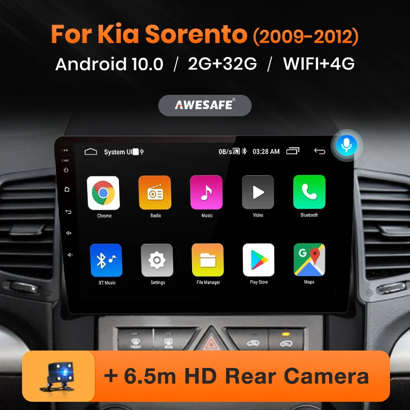 Автомагнитола AWESAFE PX9 для Kia Sorento 2009 2012 мультимедийный видеоплеер с GPS навигацией 2