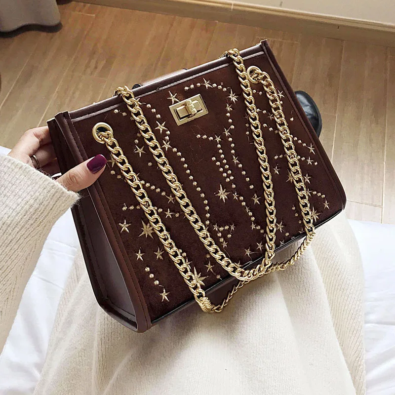 

Women Handbag 2020 Hot New Winter Famous Brand Designer Fashion Personality Chain Crossbody Messenger Bag Temperament Tote Bag