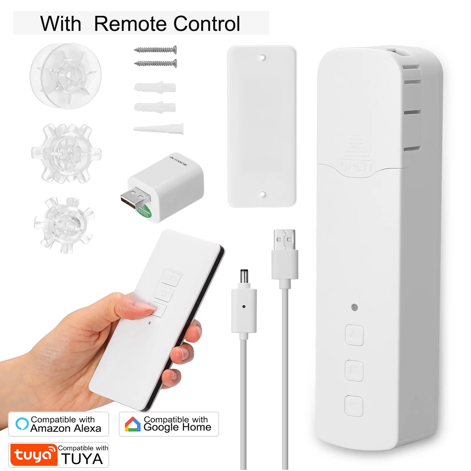 Tuya WiFi M515EGWT Smart Motorized Chain Roller Blinds Pull Bead Curtain Motor Work For Alexa Google Home Electric | Обустройство