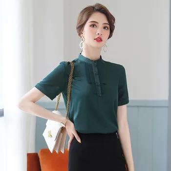 

Shirt 2020 Goddess Fan Light Luxury Joker Suit Waist Stand Collar Joker Clothes Yan3130