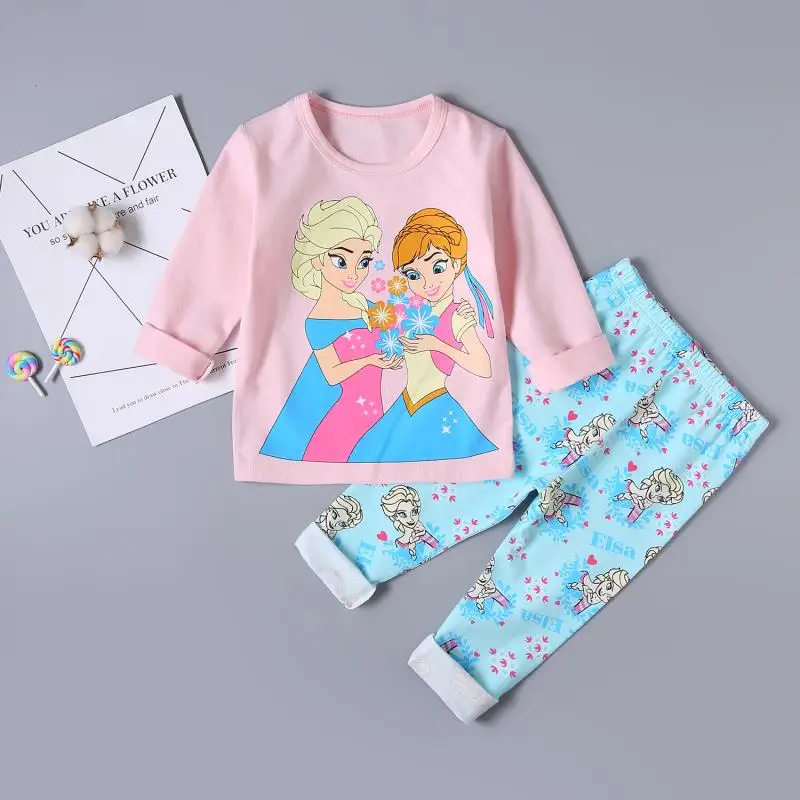 Pyjama Enfant Fashion Pajamas Set Cartoon Baby Girl Clothes Autumn Boys Spiderman Dinosaur Snow white pyjama meisje sleepwear