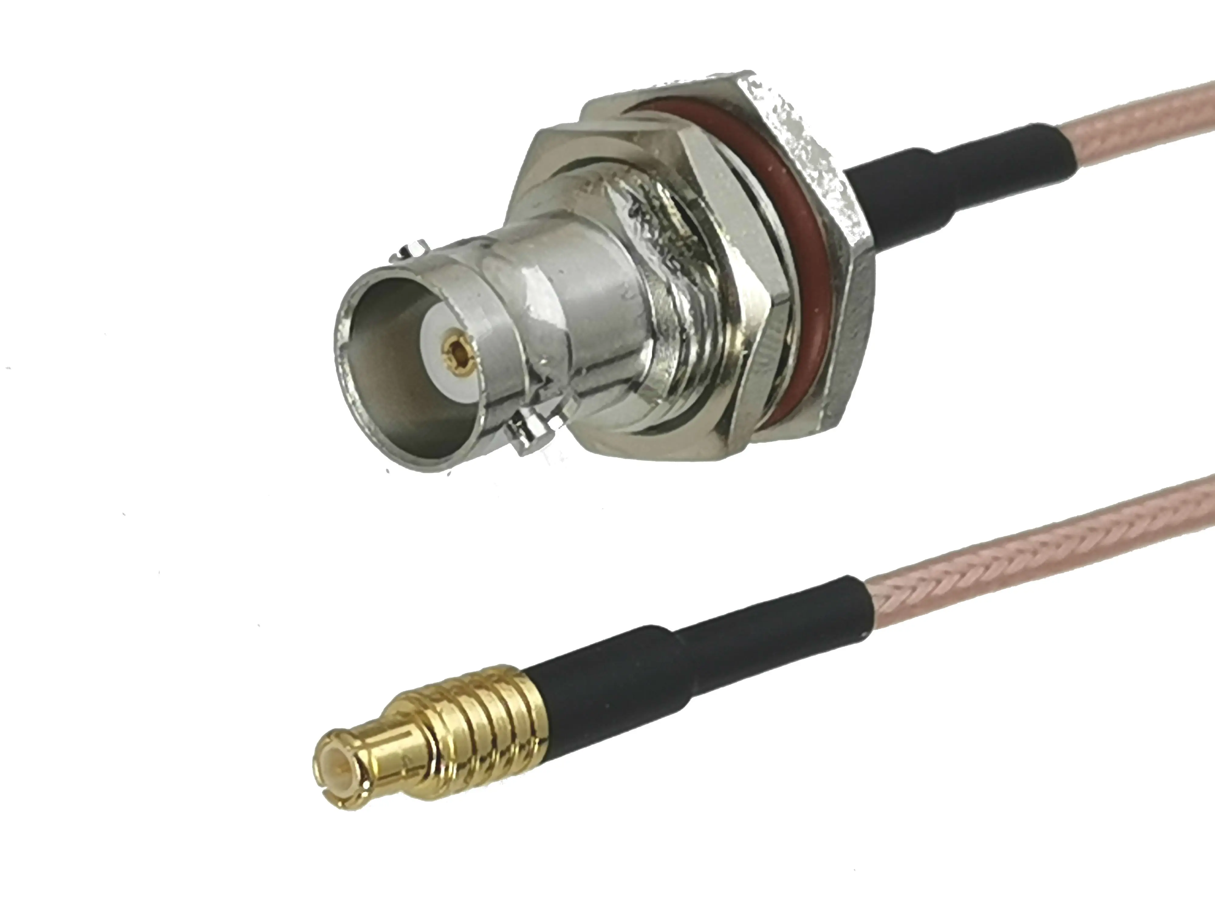 Cable RG174 BNC female jack bulkhead to CRC9 male plug 90° Pigtail Jumper