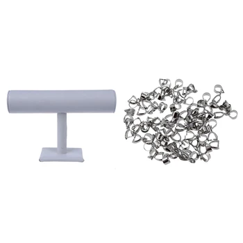 

Jewelry White Display Rack Stand 10x6inch HOT with 50PCS Bail Connector Bale Pinch Clasp Pendant 12x5mm(Silver)