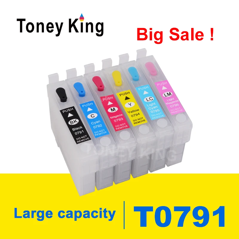 Toney universal(король набор чернил для заправки картриджа T0791 T0792 T0793 T0794 T0794 T0796 для Epson Stylus Photo 1400 1500W P50 ремесленника 1430 принтер