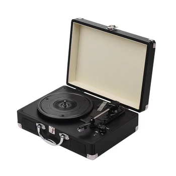 

Portable Turntable Record Player Classic Suitcase Style 3 Speed Record Player with Stereo Speakers Basic Version