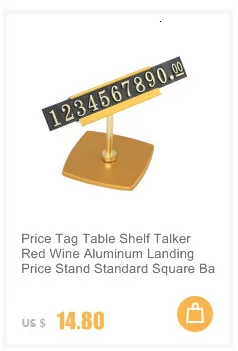 yen ajustável preço número cubo expositor com moldura de metal