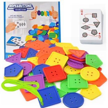 

Rope/Buttons Board Game Parent-child interaction Game for Kids Funny DIY Game