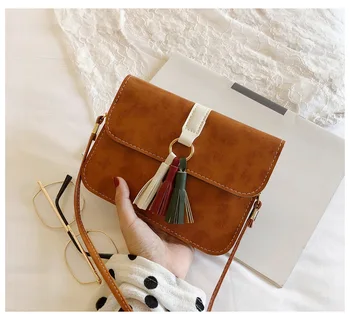 

New Retro Small Package Tassel Messenger Shoulder Handbag Leisure College Mobile Phone Bag
